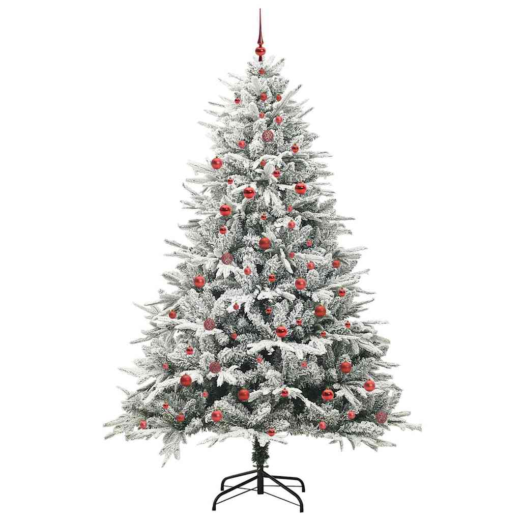 Kunstigt præ-dekoreret juletræ med kuglesæt Grøn 240 cm