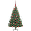 Kunstigt Hinged Juletræ med 150 LED'er Grøn 120 cm PVC og metal