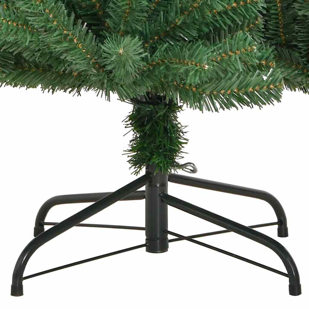 Kunstigt Hinged Juletræ med 150 LED'er Grøn 120 cm PVC og metal