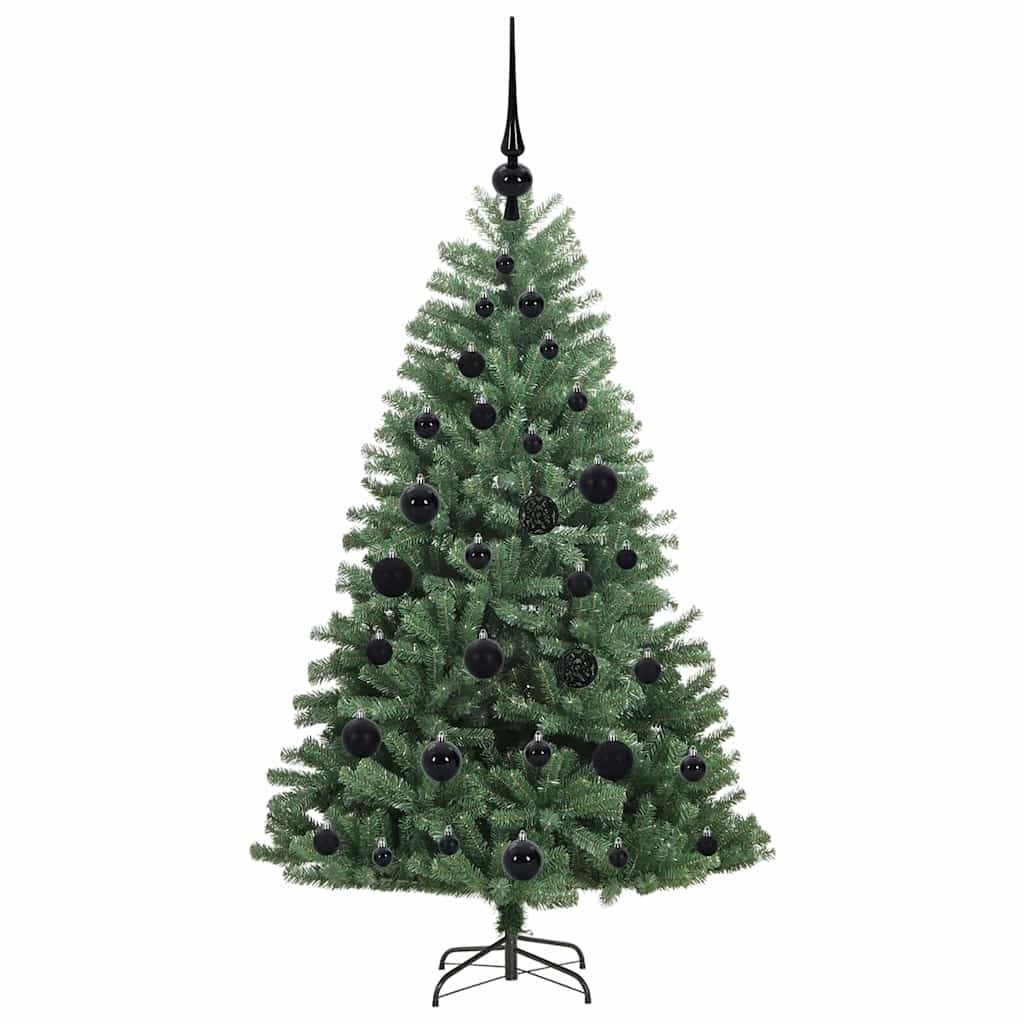 Kunstigt Hinged Juletræ med 150 LED'er Grøn 120 cm PVC og metal