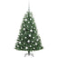 Kunstigt Hinged Juletræ med 150 LED'er Grøn 120 cm PVC og metal