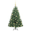 Kunstigt Hinged Juletræ med 150 LED'er Grøn 120 cm PVC og metal