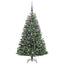Kunstigt Hinged Juletræ med 150 LED'er Grøn 120 cm PVC og metal