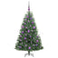Kunstigt Hinged Juletræ med 150 LED'er Grøn 120 cm PVC og metal