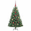 Kunstigt Hinged Juletræ med 150 LED'er Grøn 120 cm PVC og metal