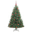 Kunstigt Hinged Juletræ med 150 LED'er Grøn 150 cm PVC og metal