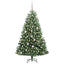 Kunstigt Hinged Juletræ med 150 LED'er Grøn 150 cm PVC og metal