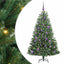 Kunstigt Hinged Juletræ med 150 LED'er Grøn 150 cm PVC og metal