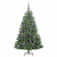 Kunstigt Hinged Juletræ med 150 LED'er Grøn 150 cm PVC og metal