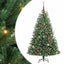 Kunstigt Hinged Juletræ med 150 LED'er Grøn 150 cm PVC og metal