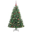 Kunstigt Hinged Juletræ med 150 LED'er Grøn 150 cm PVC og metal