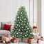 Kunstigt Hinged Juletræ med 300 LED'er Grøn 180 cm PVC og metal