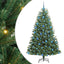 Kunstigt Hinged Juletræ med 300 LED'er Grøn 180 cm PVC og metal