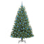 Kunstigt Hinged Juletræ med 300 LED'er Grøn 180 cm PVC og metal