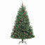 Kunstigt Hinged Juletræ med 300 LED'er Grøn 210 cm PVC og metal