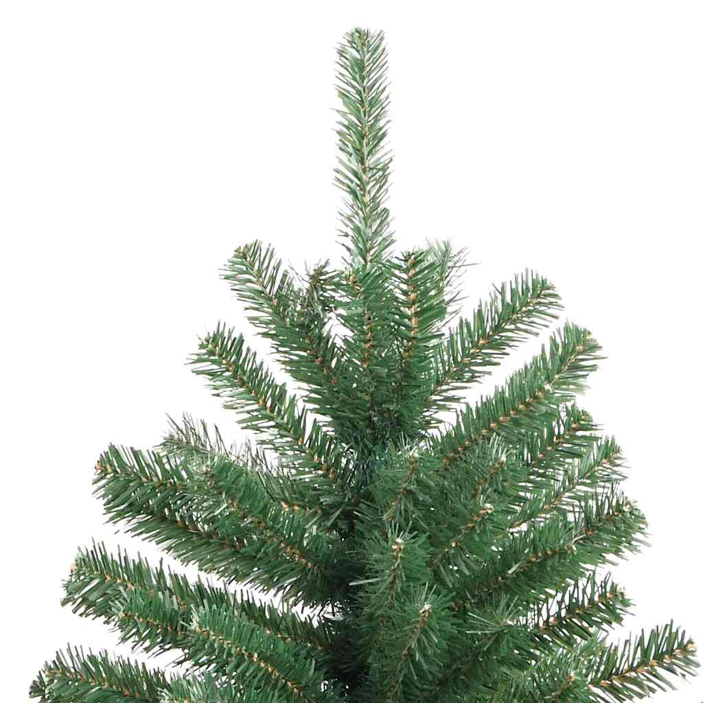 Kunstigt Hinged Juletræ med 300 LED'er Grøn 210 cm PVC og metal