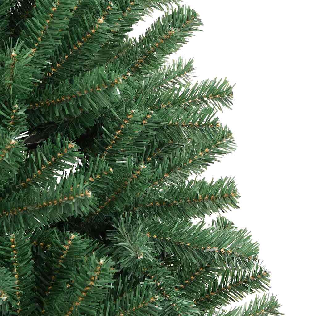 Kunstigt Hinged Juletræ med 300 LED'er Grøn 210 cm PVC og metal