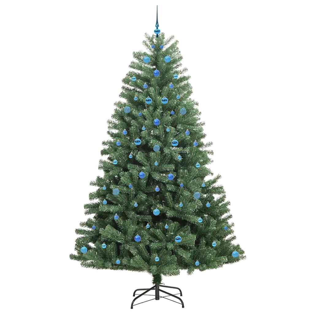 Kunstigt Hinged Juletræ med 300 LED'er Grøn 240 cm PVC og metal