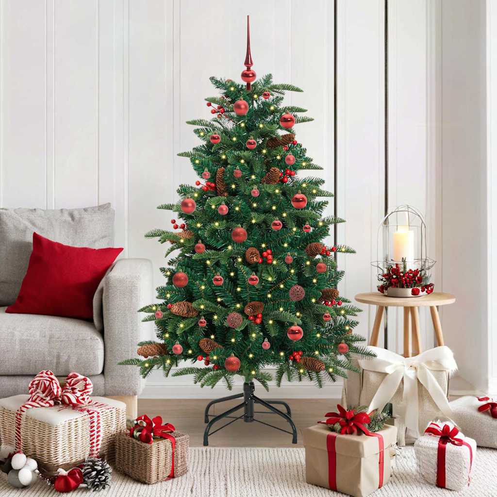 Kunstigt juletræ med stativ Grøn 150 cm PVC og metal og plast