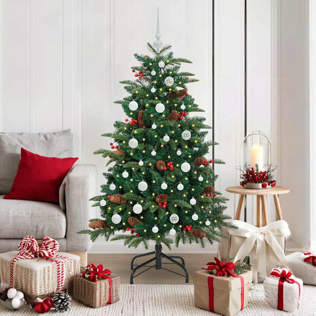 Kunstigt juletræ med stativ Grøn 150 cm PVC og metal og plast