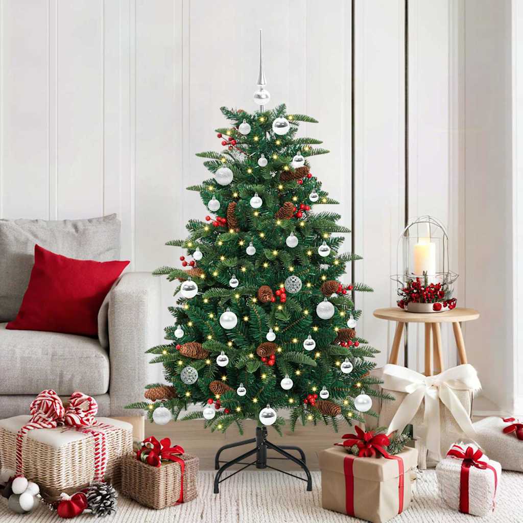 Kunstigt juletræ med stativ Grøn 150 cm PVC og metal og plast