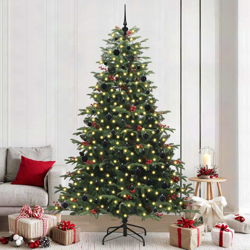 Kunstigt juletræ med stativ Grøn 240 cm PVC og metal og plast