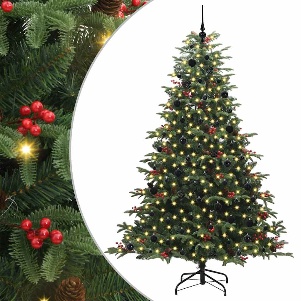 Kunstigt juletræ med stativ Grøn 240 cm PVC og metal og plast