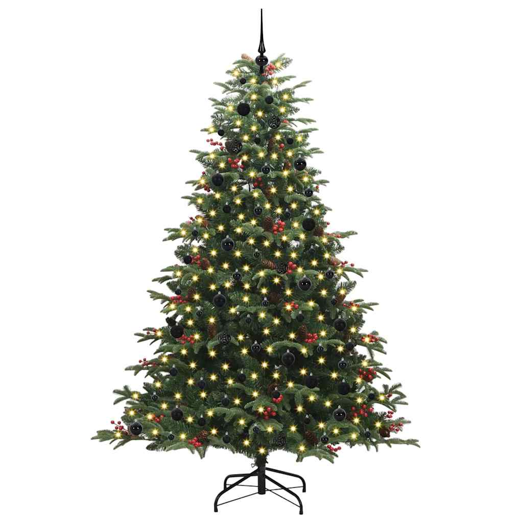 Kunstigt juletræ med stativ Grøn 240 cm PVC og metal og plast
