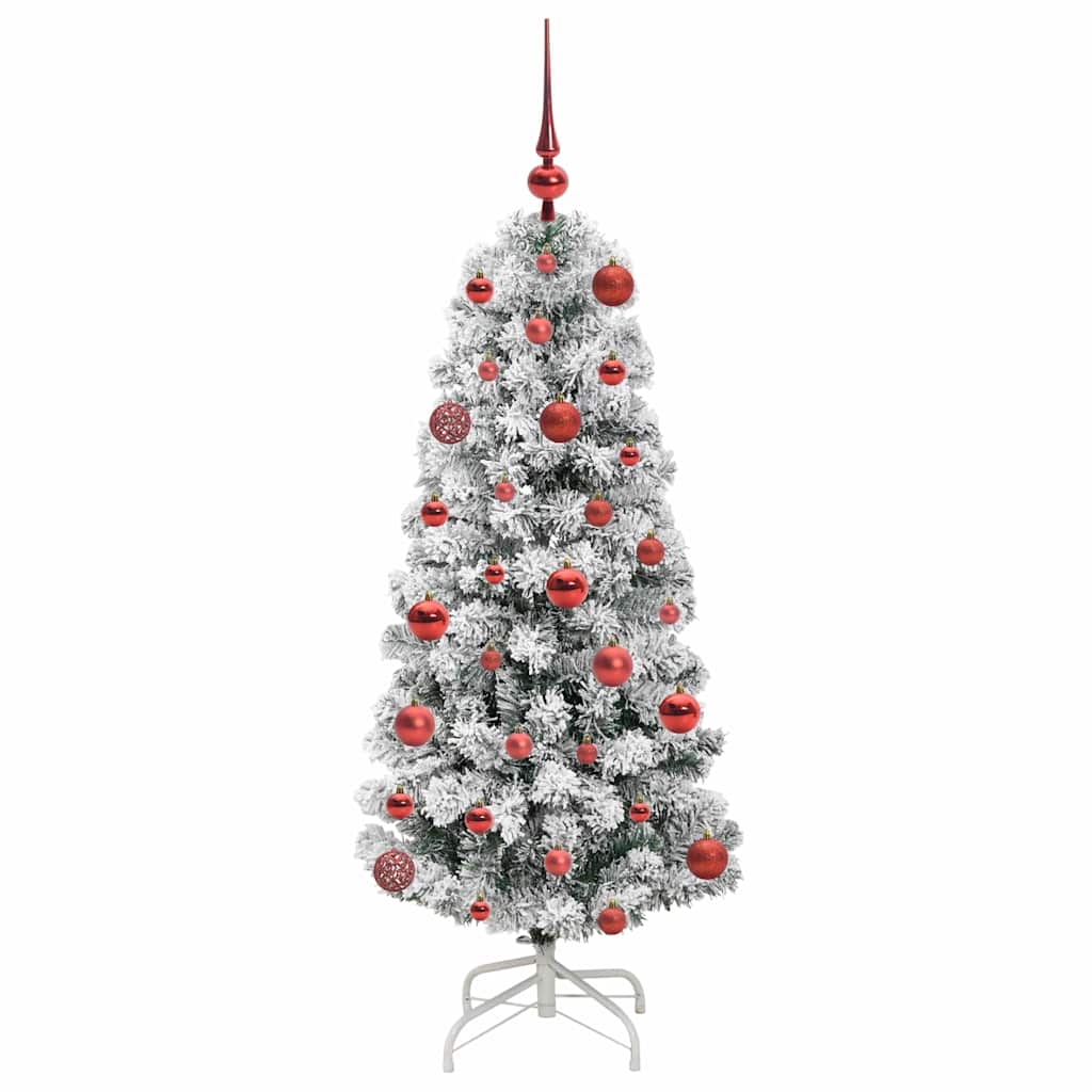 Kunstigt Hinged Juletræ med 150 LED'er Grøn og Hvid 120 cm