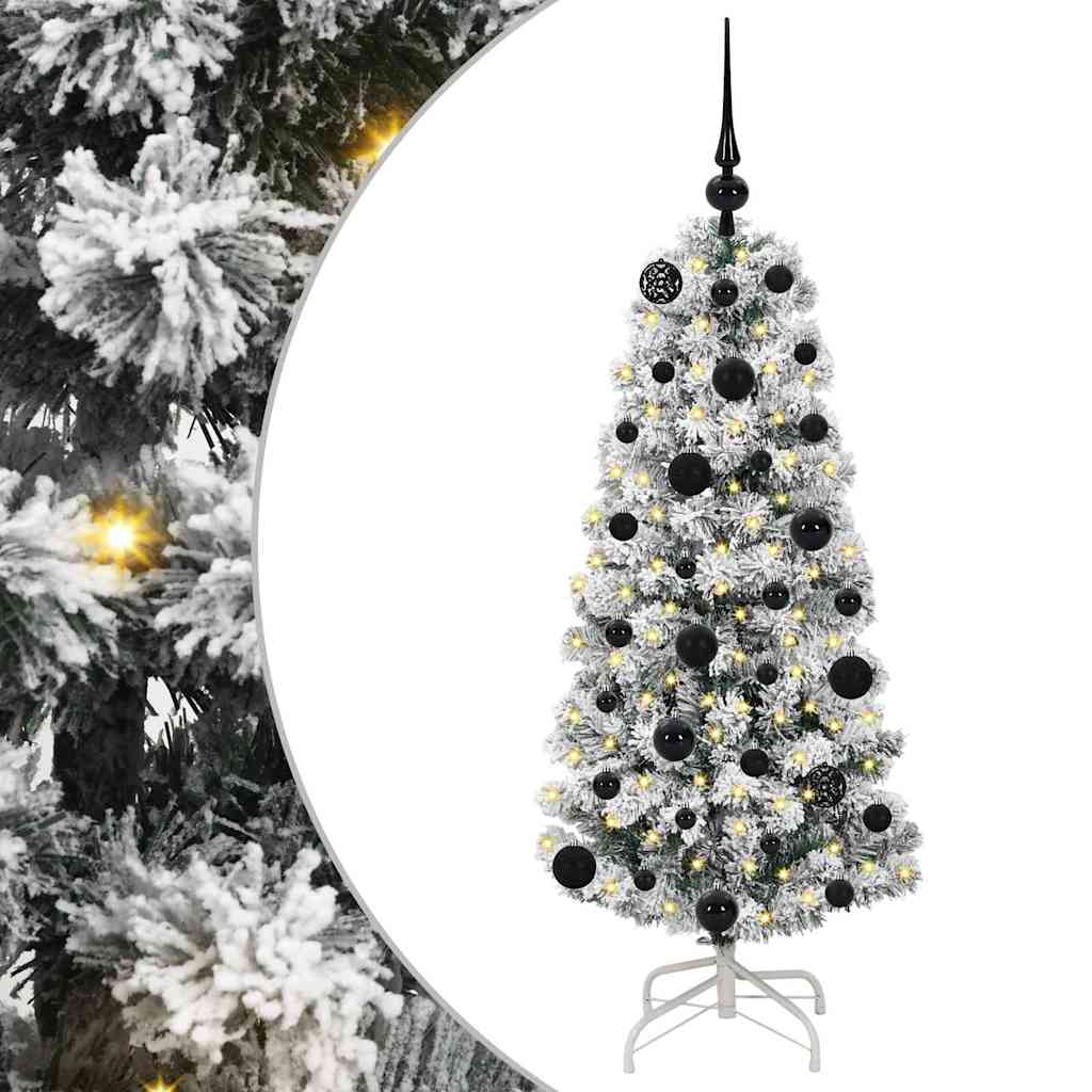 Kunstigt Hinged Juletræ med 150 LED'er Grøn og Hvid 120 cm