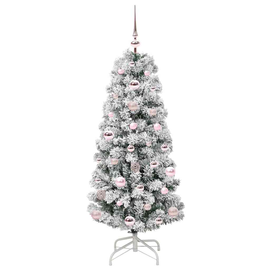 Kunstigt Hinged Juletræ med 150 LED'er Grøn og Hvid 120 cm