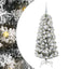 Kunstigt Hinged Juletræ med 150 LED'er Grøn og Hvid 120 cm