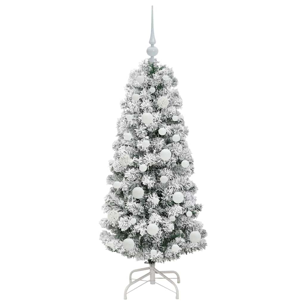 Kunstigt Hinged Juletræ med 150 LED'er Grøn og Hvid 120 cm