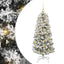 Kunstigt Hinged Juletræ med 150 LED'er Grøn og Hvid 120 cm