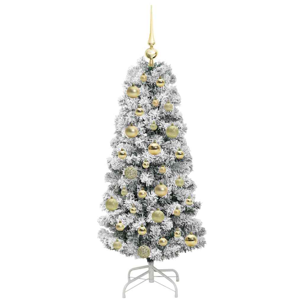 Kunstigt Hinged Juletræ med 150 LED'er Grøn og Hvid 120 cm