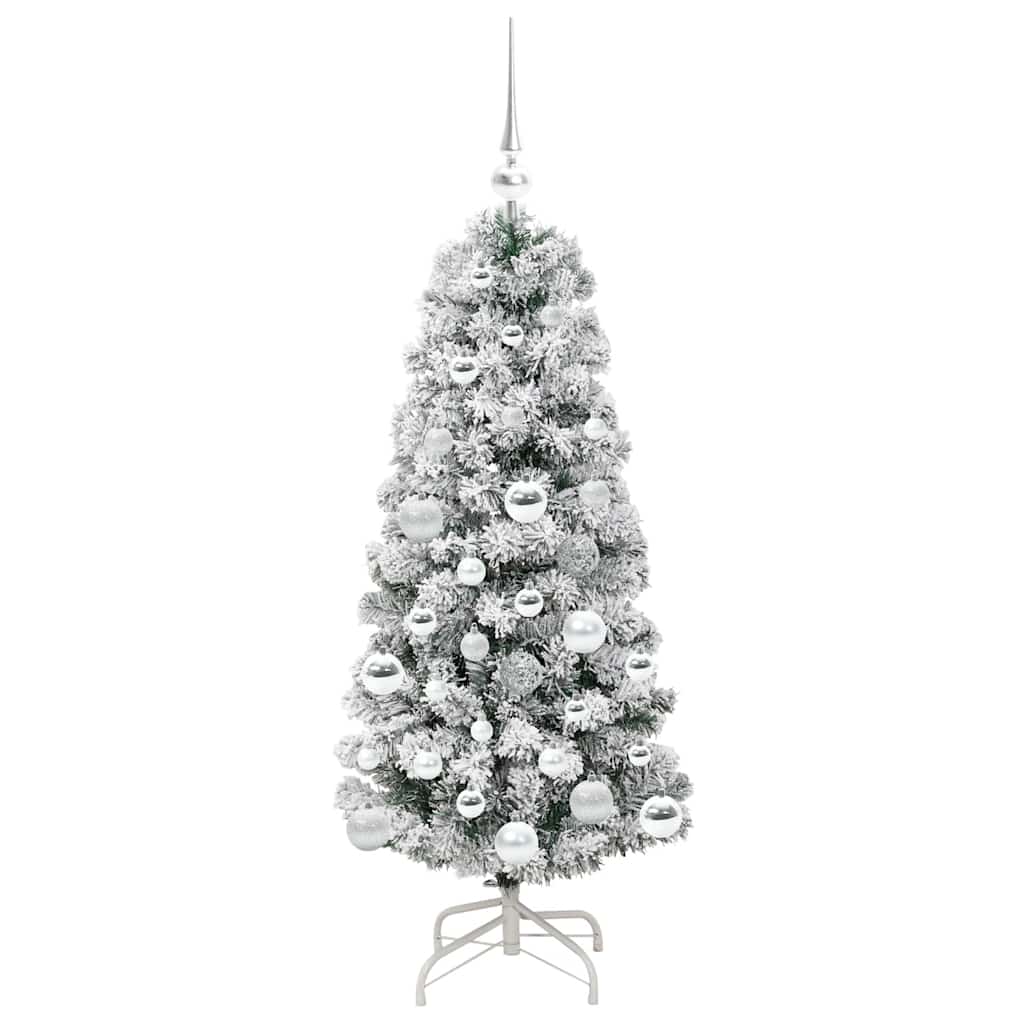 Kunstigt Hinged Juletræ med 150 LED'er Grøn og Hvid 120 cm