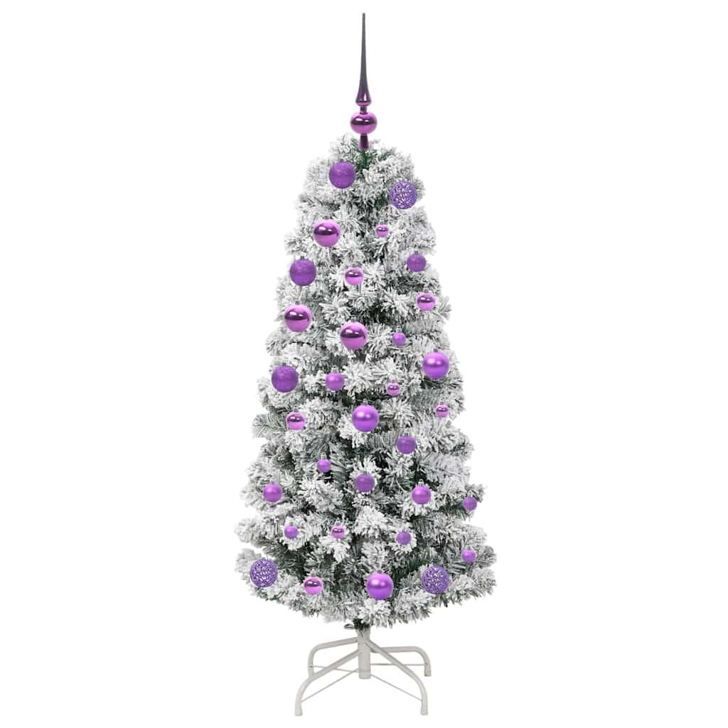 Kunstigt Hinged Juletræ med 150 LED'er Grøn og Hvid 120 cm