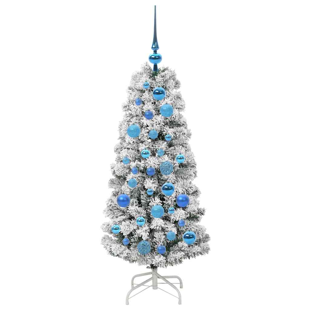 Kunstigt Hinged Juletræ med 150 LED'er Grøn og Hvid 120 cm