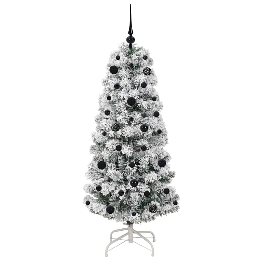 Kunstigt Hinged Juletræ med 150 LED'er Grøn og Hvid 150 cm