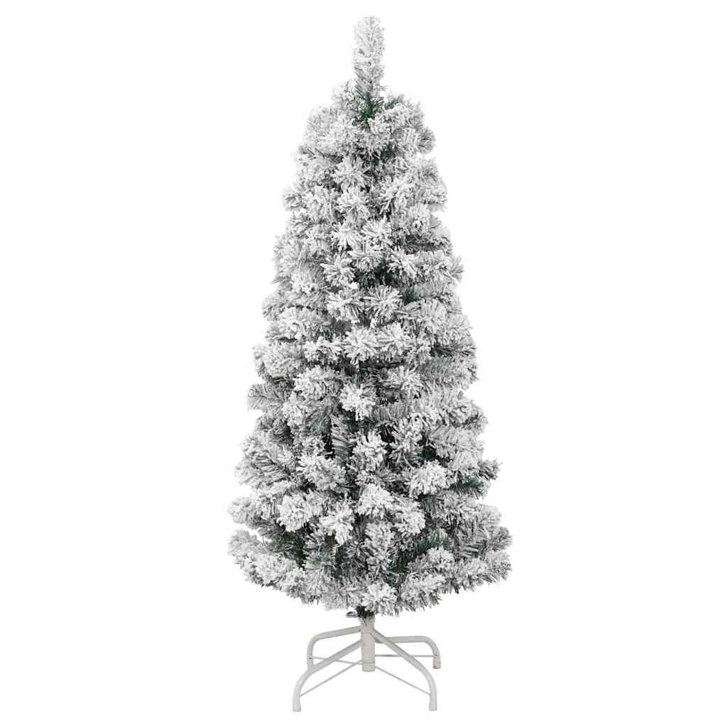 Kunstigt Hinged Juletræ med 150 LED'er Grøn og Hvid 150 cm