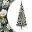 Kunstigt Hinged Juletræ med 300 LED'er Grøn og Hvid 180 cm