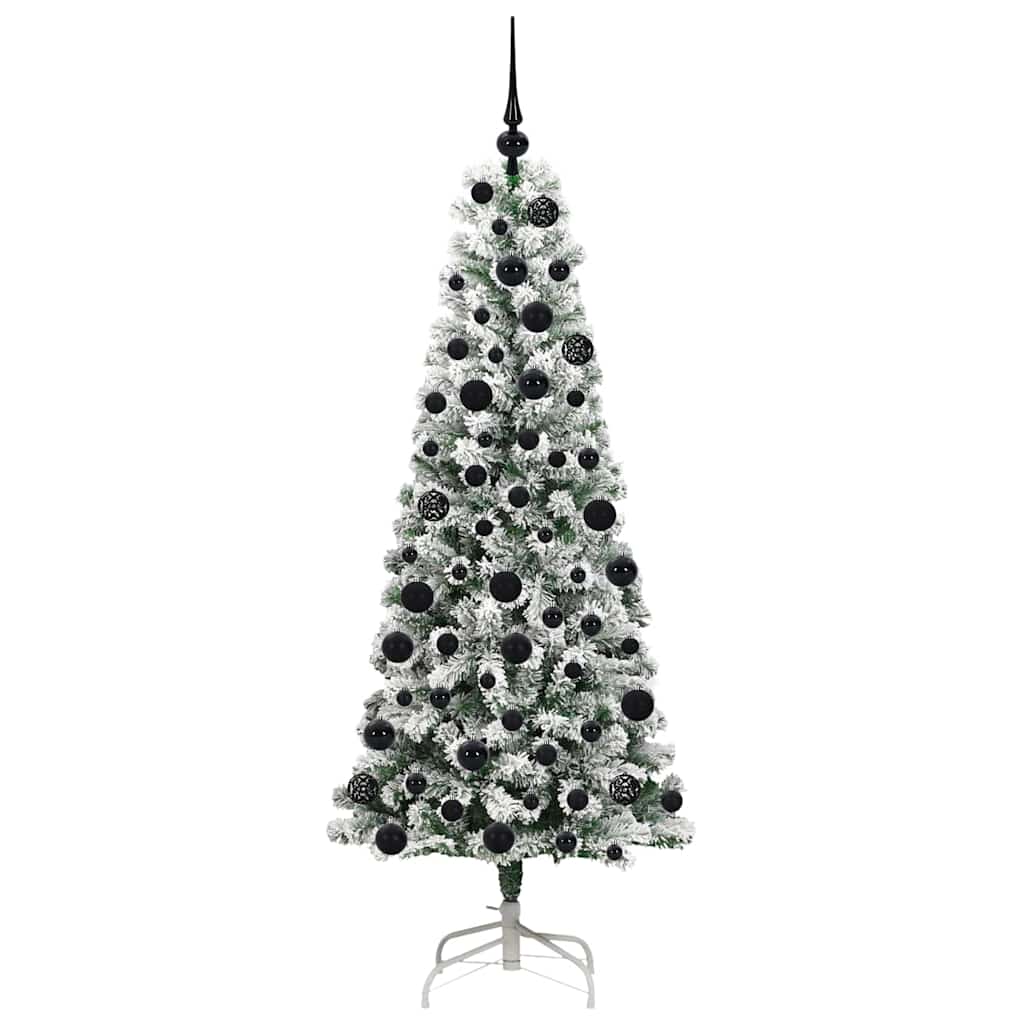 Kunstigt Hinged Juletræ med 300 LED'er Grøn og Hvid 180 cm