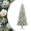 Kunstigt Hinged Juletræ med 300 LED'er Grøn og Hvid 180 cm