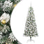 Kunstigt Hinged Juletræ med 300 LED'er Grøn og Hvid 180 cm