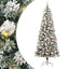 Kunstigt Hinged Juletræ med 300 LED'er Grøn og Hvid 240 cm