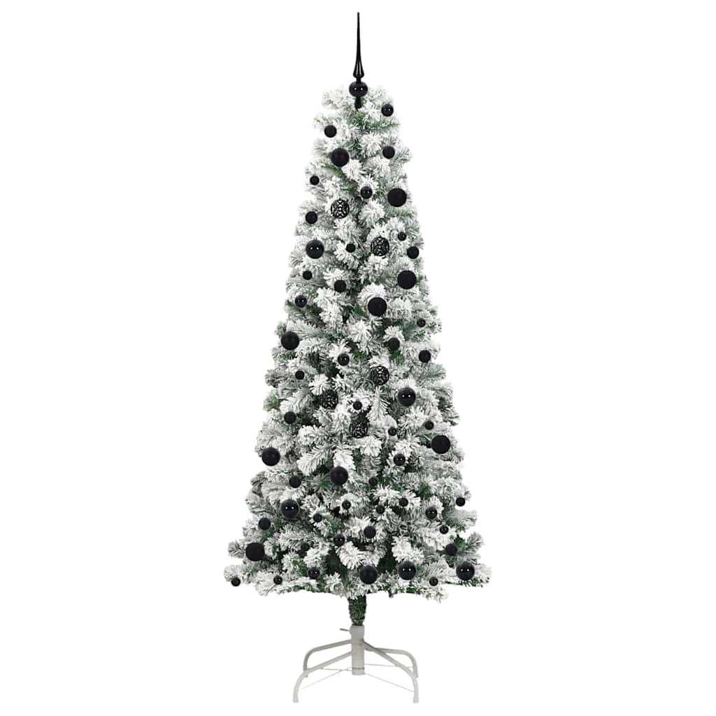 Kunstigt Hinged Juletræ med 300 LED'er Grøn og Hvid 240 cm