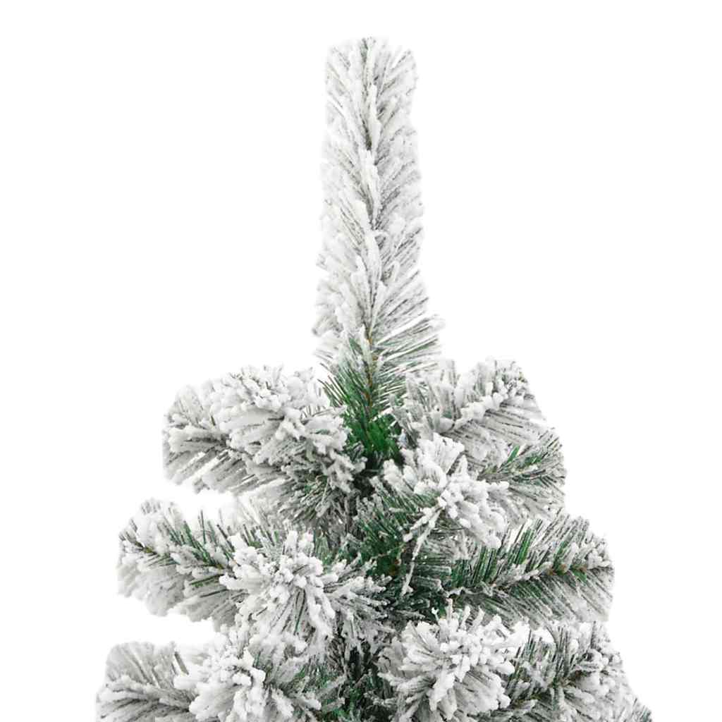 Kunstigt Hinged Juletræ med 300 LED'er Grøn og Hvid 240 cm