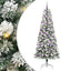 Kunstigt Hinged Juletræ med 300 LED'er Grøn og Hvid 240 cm