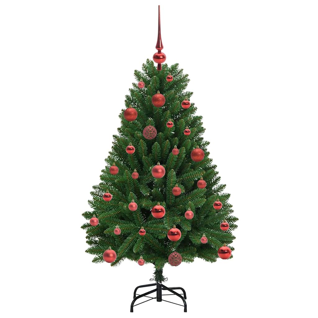 Kunstigt juletræ med 150 LED'er Grøn 120 cm PVC og metal