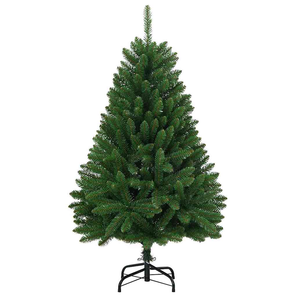 Kunstigt juletræ med 150 LED'er Grøn 120 cm PVC og metal